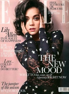 Lily Allen con stars print de Dolce Gabbana en la portada Elle de UK